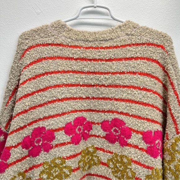 Natural Life Calla Jacquard Cardigan Sweater Chunky Knit Wool Blend SZ L / XL - Picture 7 of 10